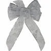 14" X 9" Sheer Silver Snowflake 6 Loop Christmas Bow Decoration