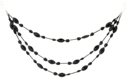 1.5' X 7" Shiny Black Beaded Jewel Drape Artificial Christmas Garland