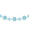 8' X 1" Shiny Blue Snowflakes Beaded Christmas Garland
