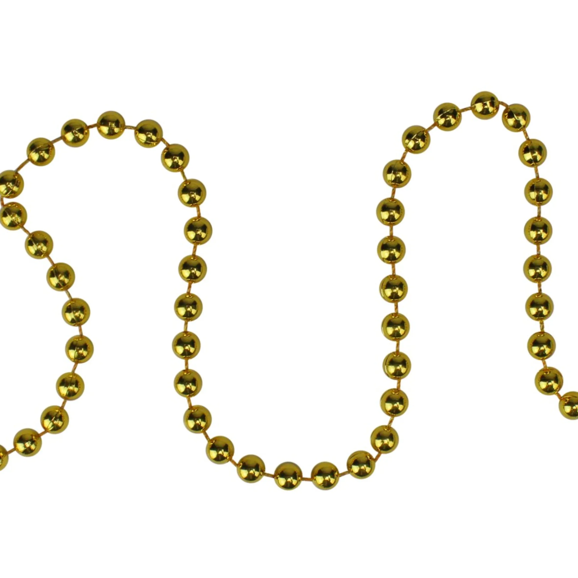 15' X 0.25" Shiny Celestial Gold Beaded Artificial Christmas Garland - Unlit