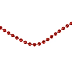15' X .25" Shiny Faceted Red Beaded Christmas Garland