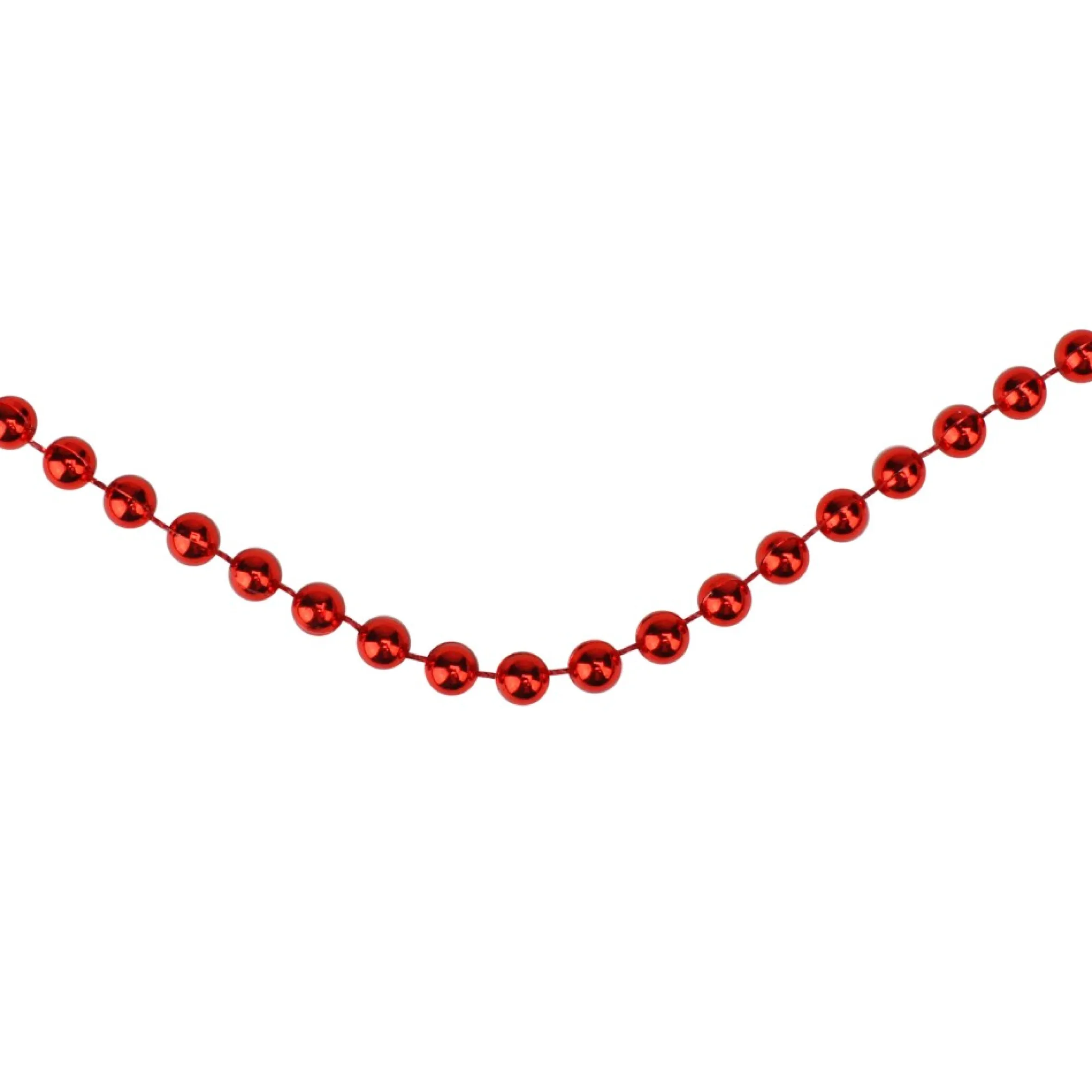 15' X .25" Shiny Faceted Red Beaded Christmas Garland