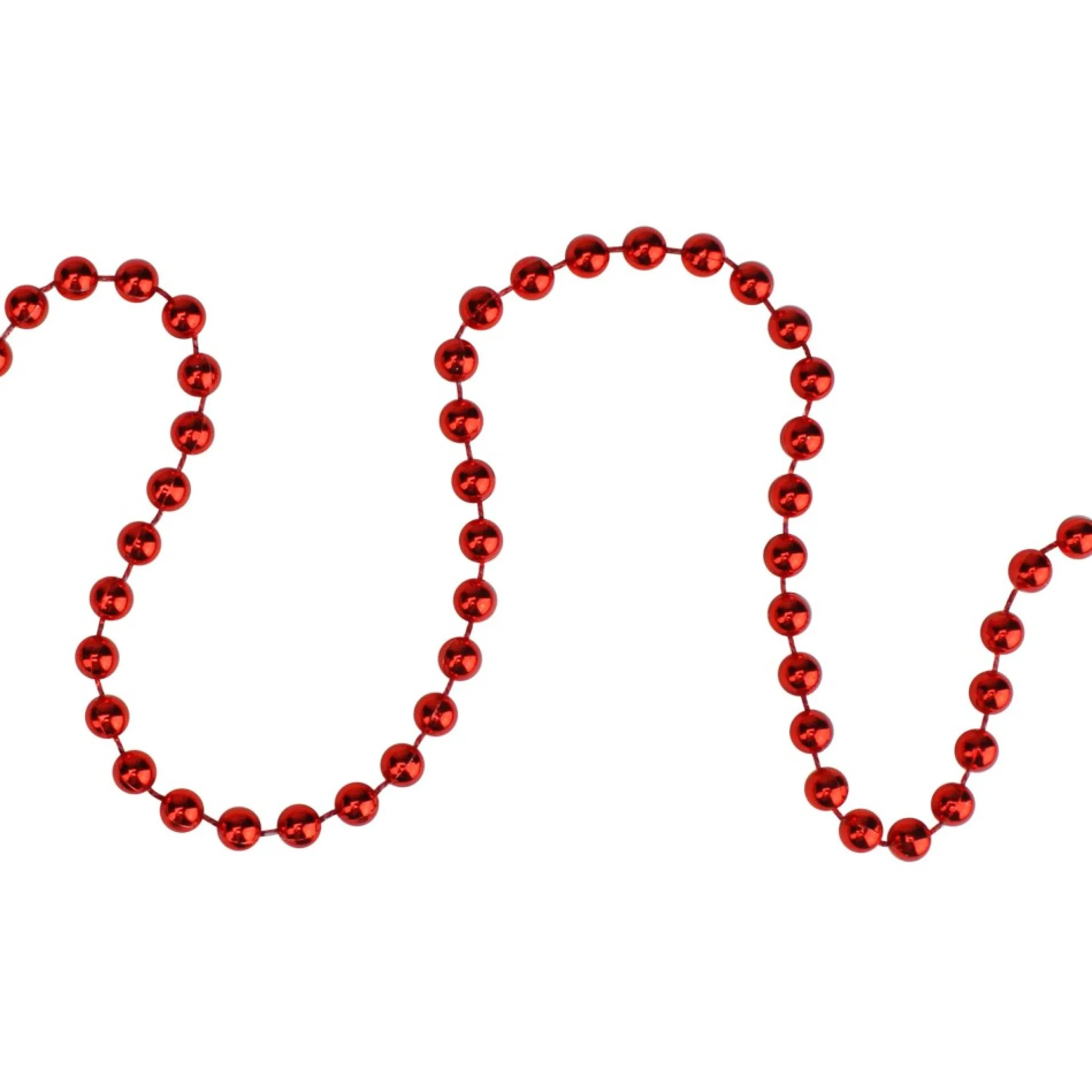15' X .25" Shiny Faceted Red Beaded Christmas Garland