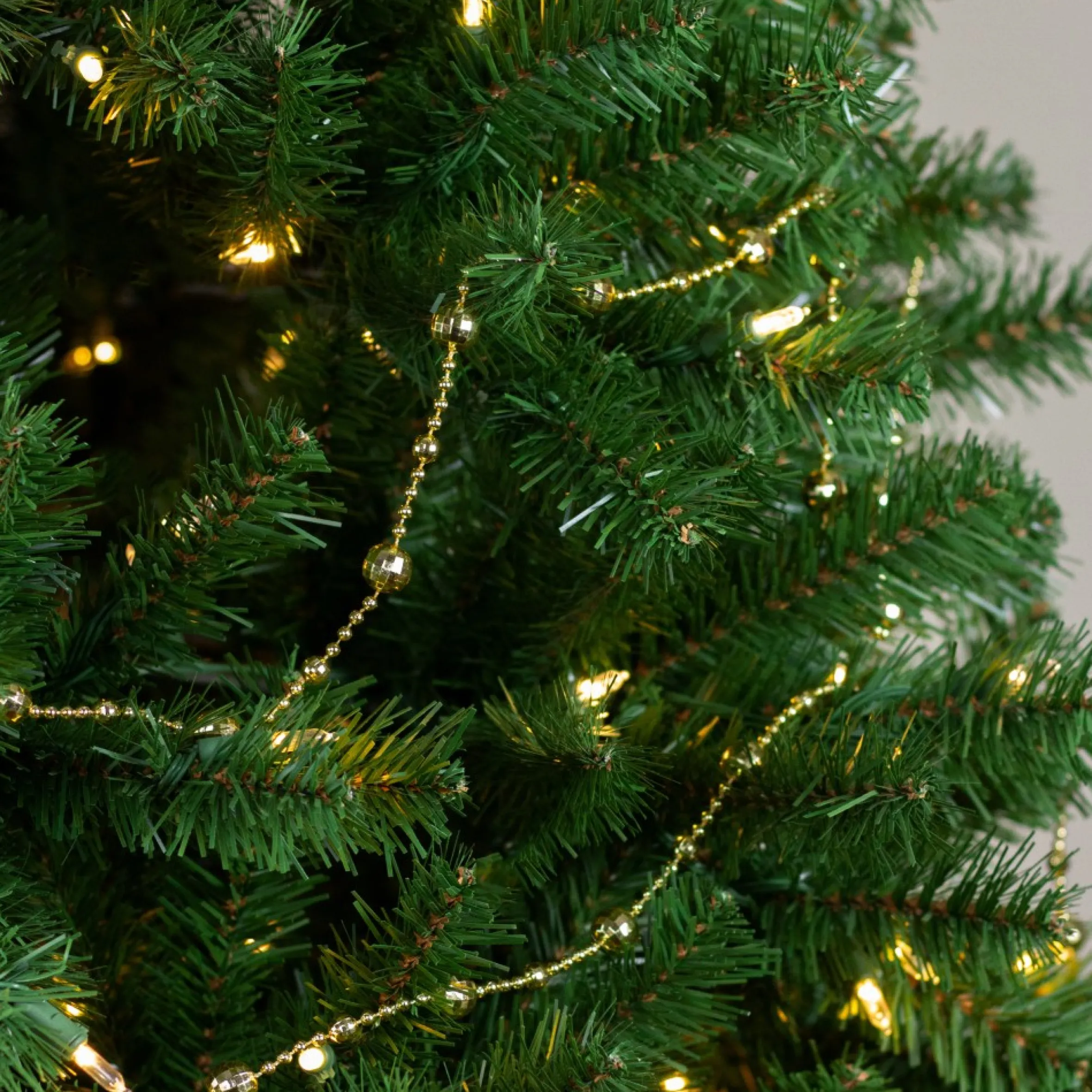 15' X 0.5" Shiny Gold Mirrored Disco Ball Beaded Artificial Christmas Garland