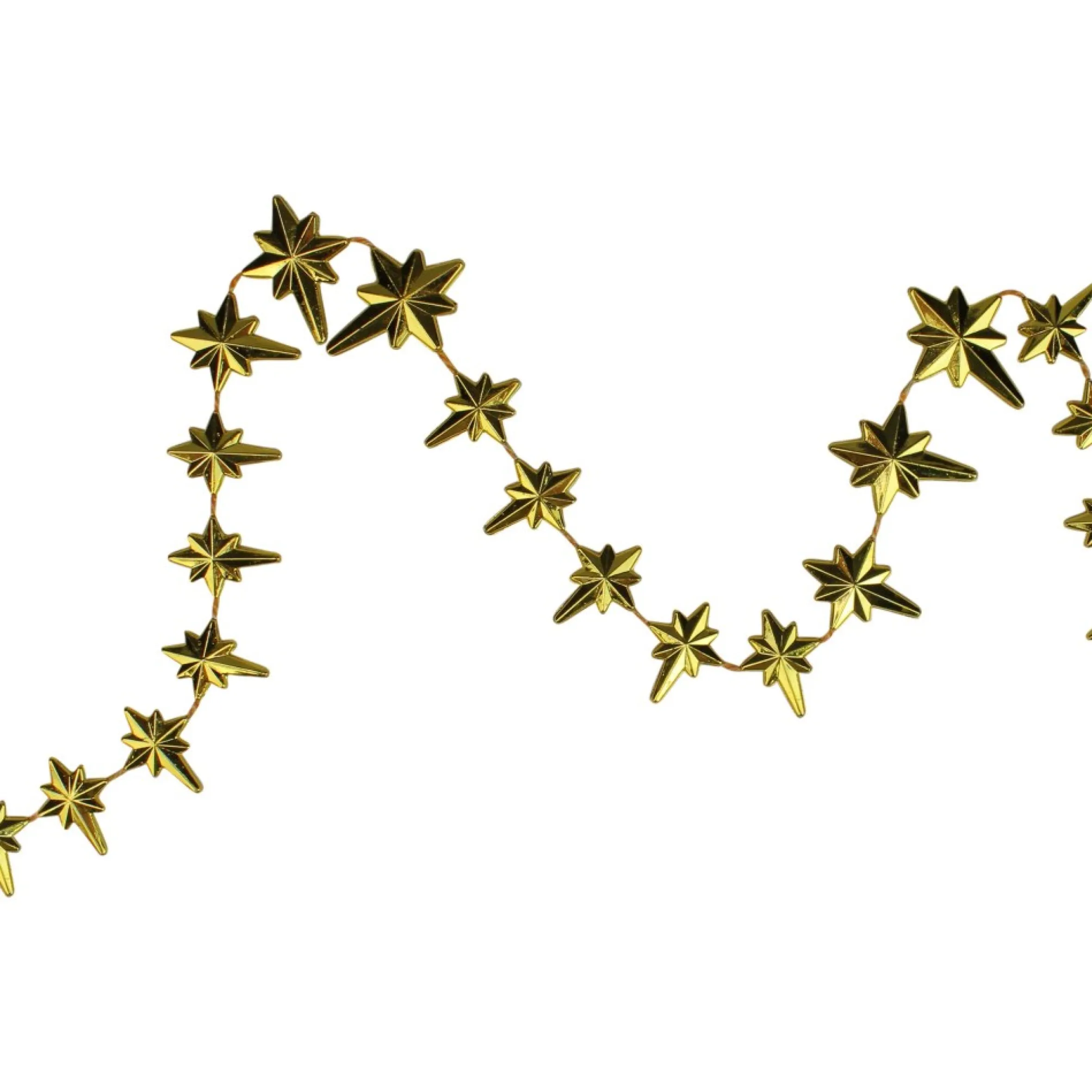 9' X 1" Shiny Gold Star Of Bethlehem Beaded Artificial Christmas Garland - Unlit