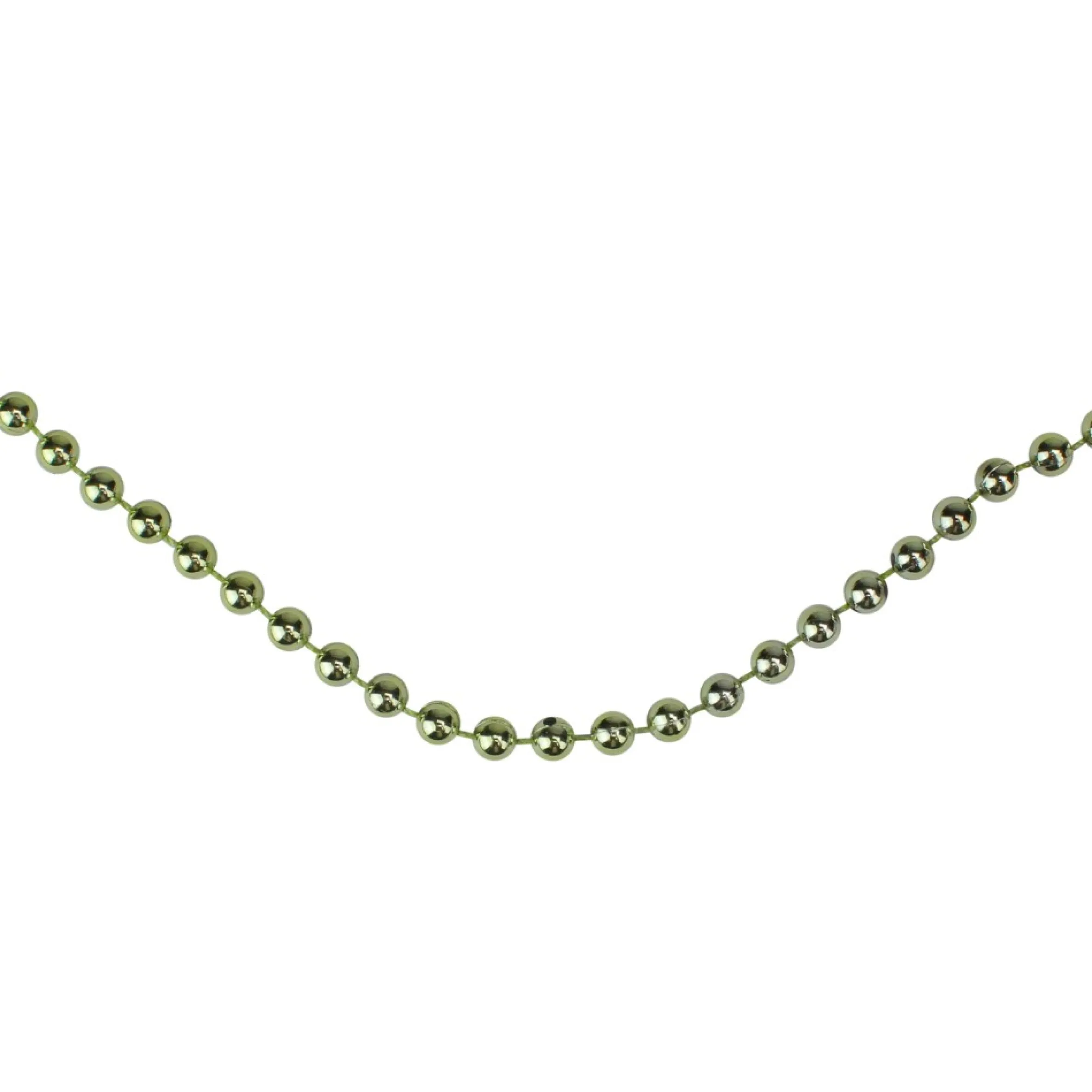 15' X 0.25" Shiny Metallic Lime Green Beaded Artificial Christmas Garland - Unlit