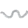 12' X 3" Shiny Silver And Snowblush Wide Cut Tinsel Christmas Garland - Unlit