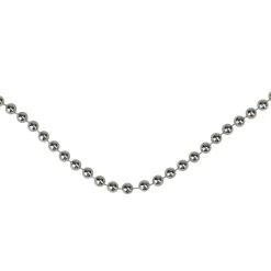 15' X 0.25" Shiny Silver Beaded Christmas Garland - Unlit