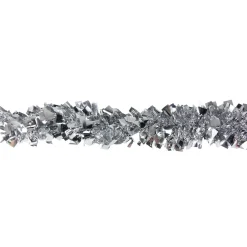 12' X 4" Shiny Silver Boa Wide Cut Tinsel Christmas Garland - Unlit