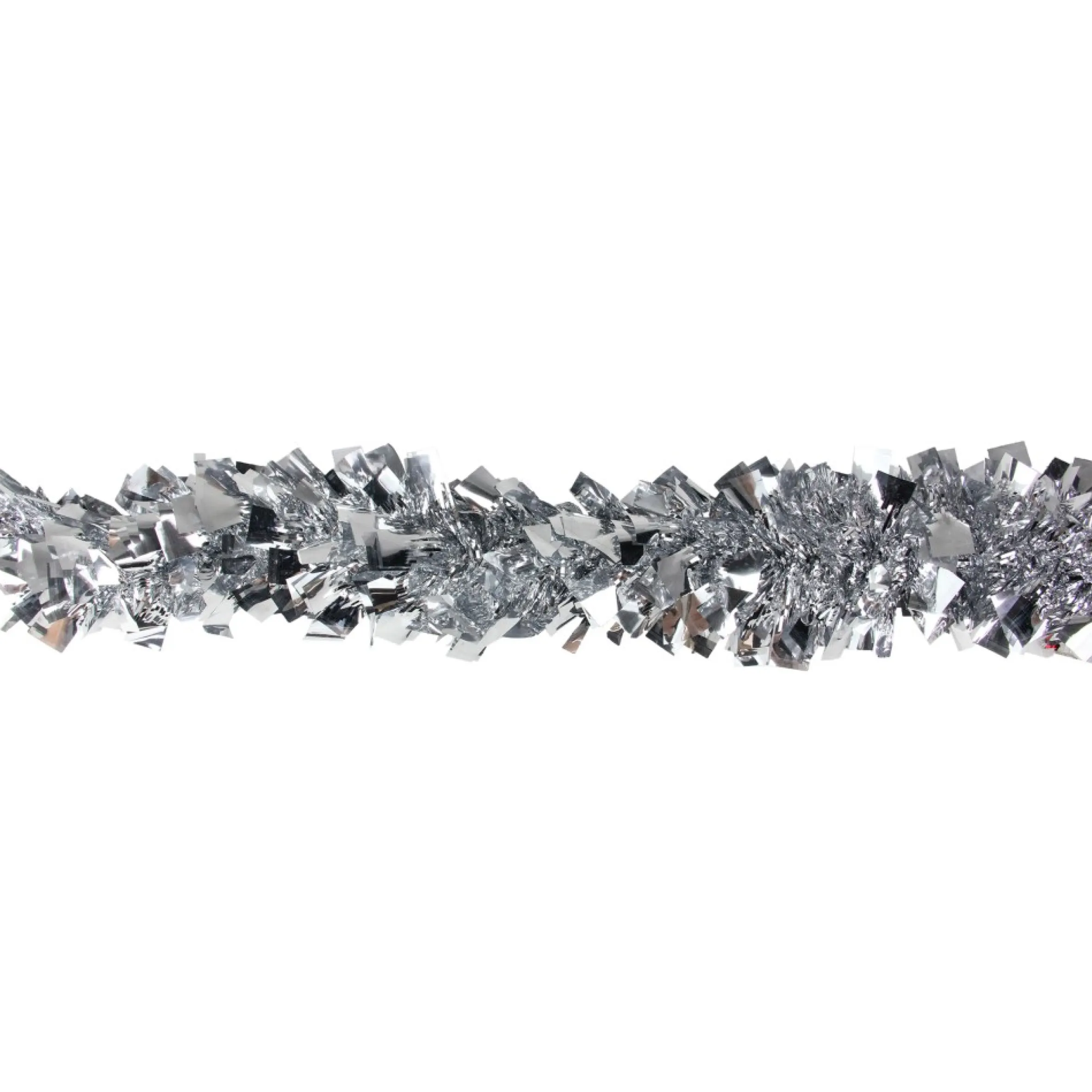 12' X 4" Shiny Silver Boa Wide Cut Tinsel Christmas Garland - Unlit