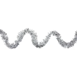 50' X 2.5" Silver Christmas Foil Tinsel Garland - Unlit
