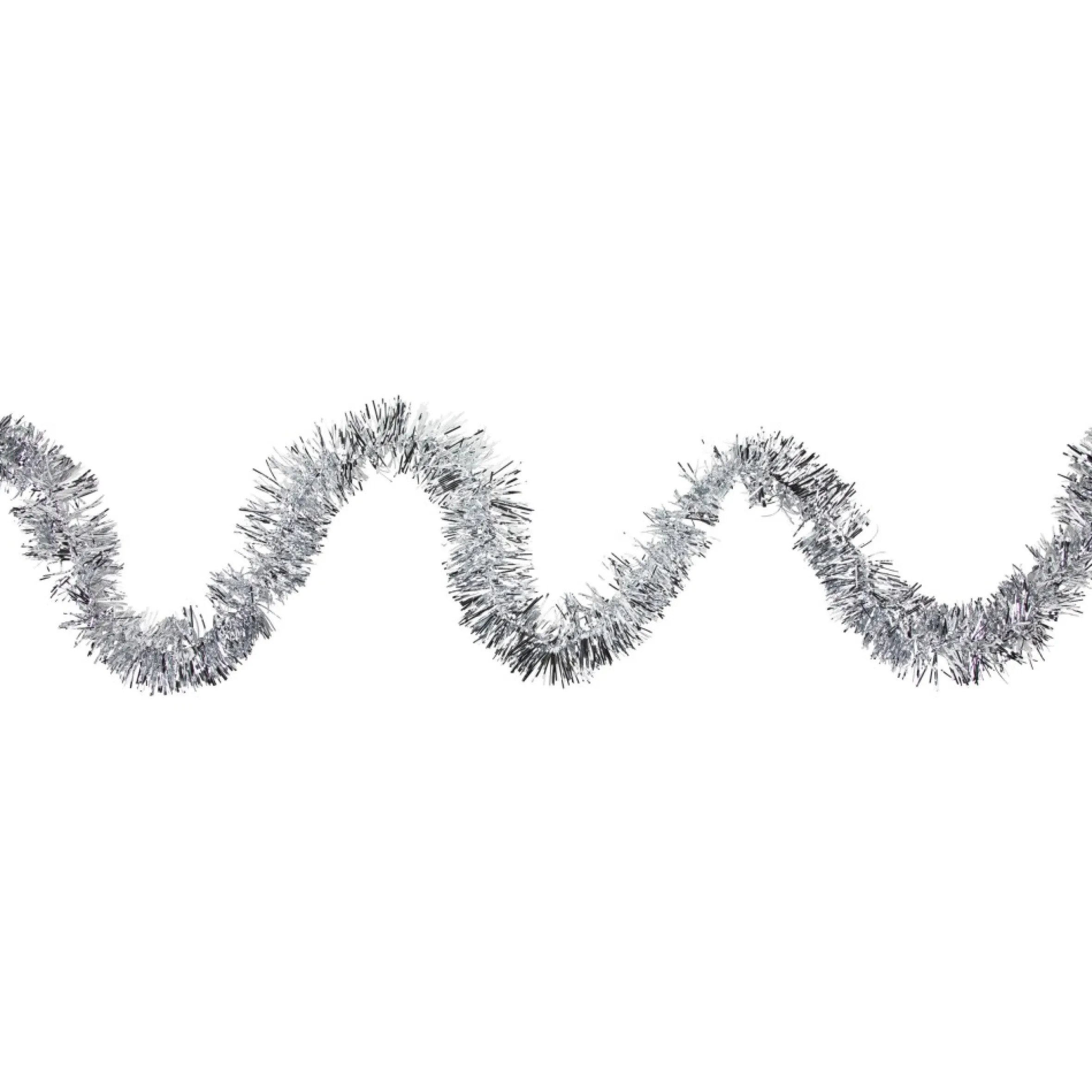 50' X 2.5" Silver Christmas Foil Tinsel Garland - Unlit