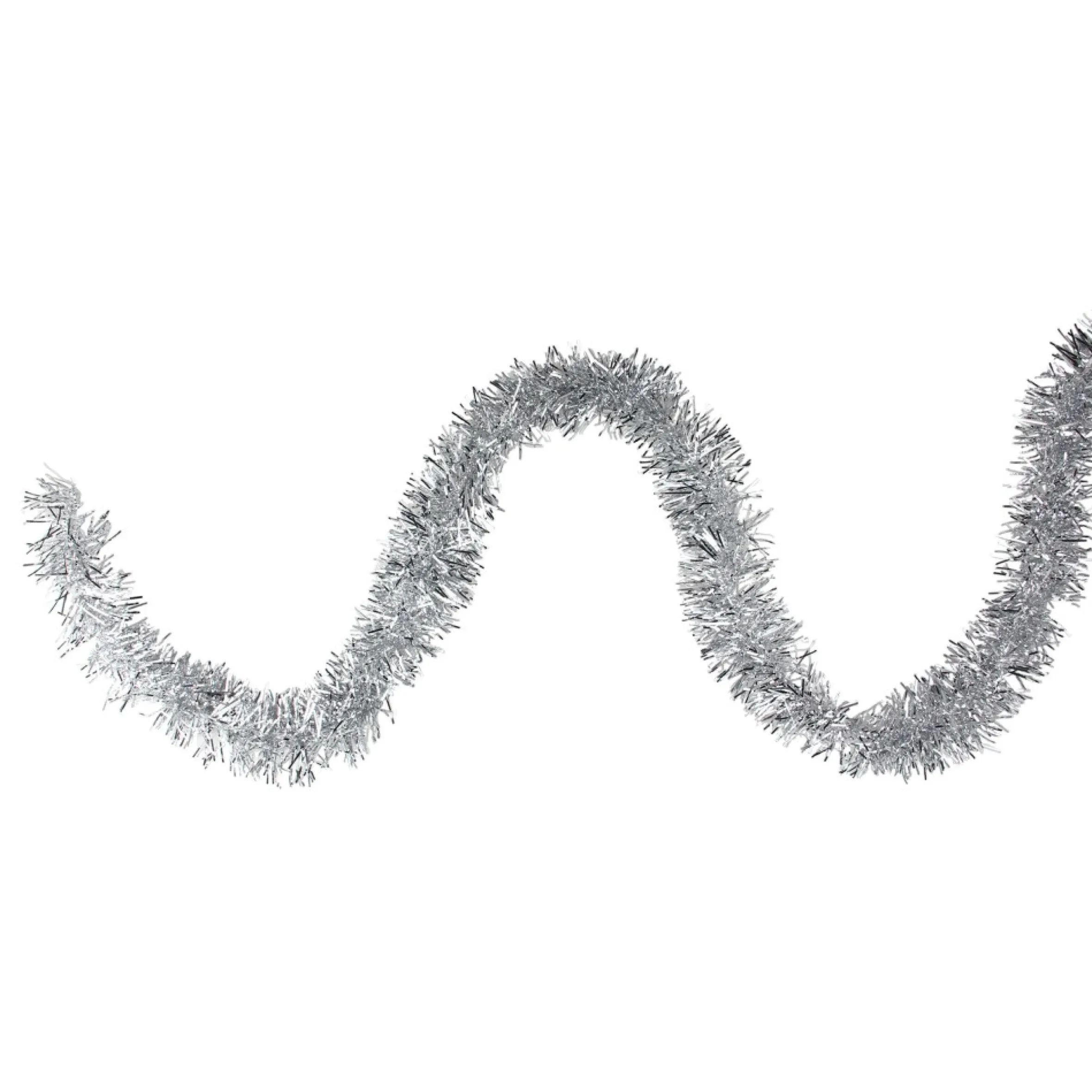 50' X 2.25" Silver Tinsel Artificial Christmas Garland - Unlit