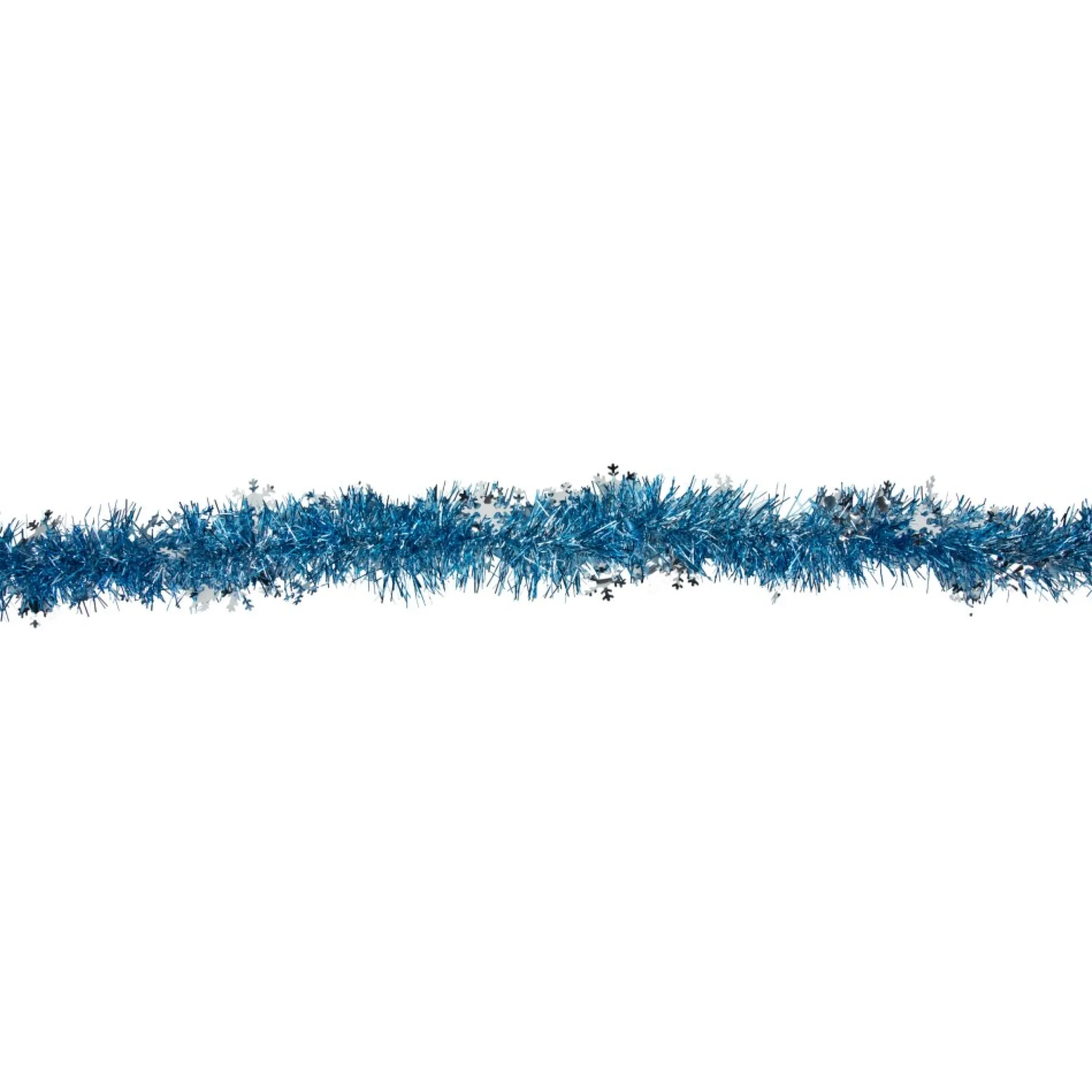 12' X 3" Sky Blue And Silver Snowflakes Christmas Tinsel Garland - Unlit