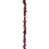6' X 3" Vibrant Red Regal Peacock Feather Artificial Christmas Garland - Unlit