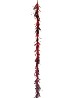 6' X 3" Vibrant Red Regal Peacock Feather Artificial Christmas Garland - Unlit