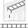 11" X 6' White And Black Filmstrip Rectangular Table Runner