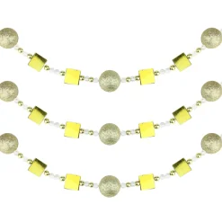 6' X 1" White And Gold Glitter Beaded Artificial Christmas Garland - Unlit
