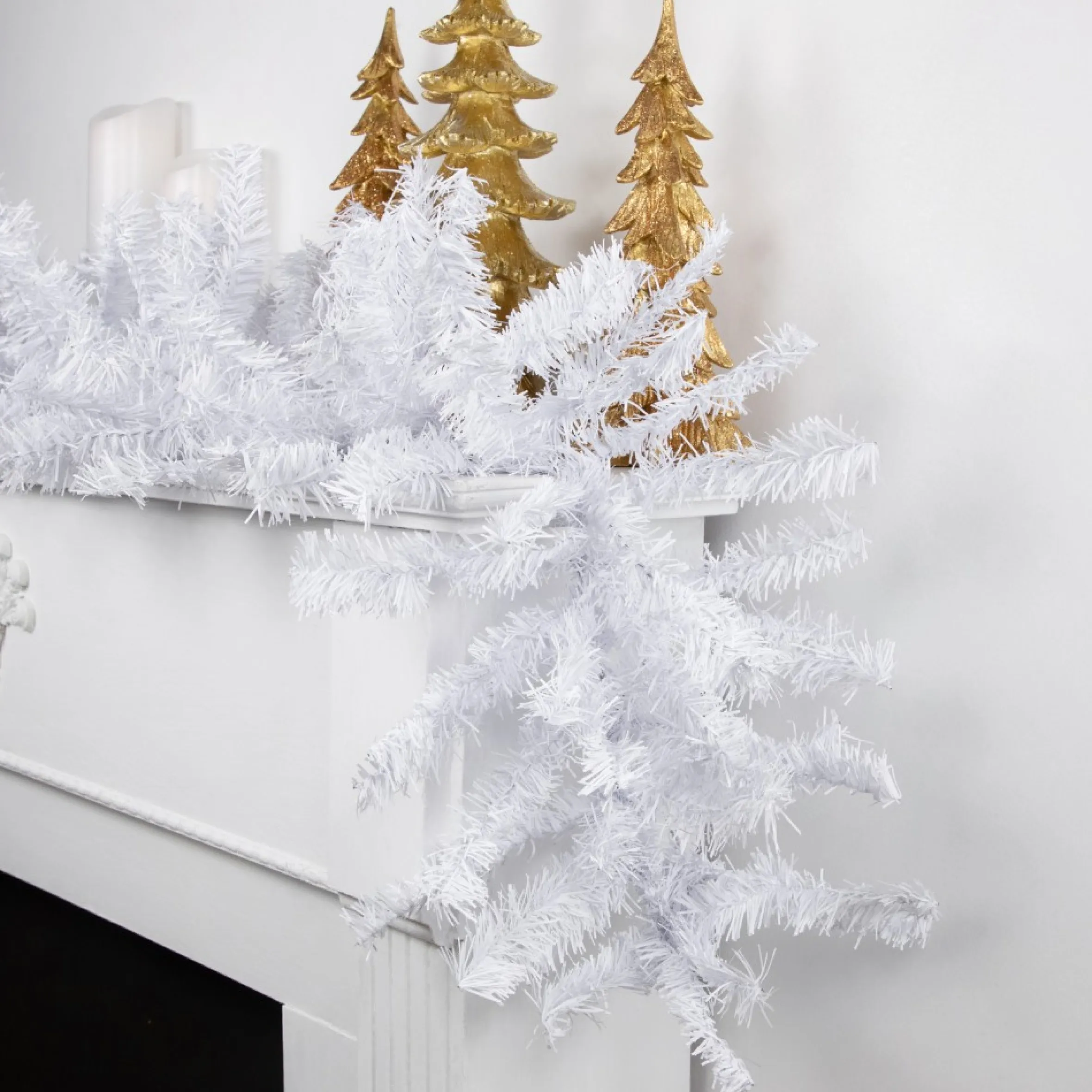 9' X 14" White Canadian Pine Artificial Christmas Garland, Unlit