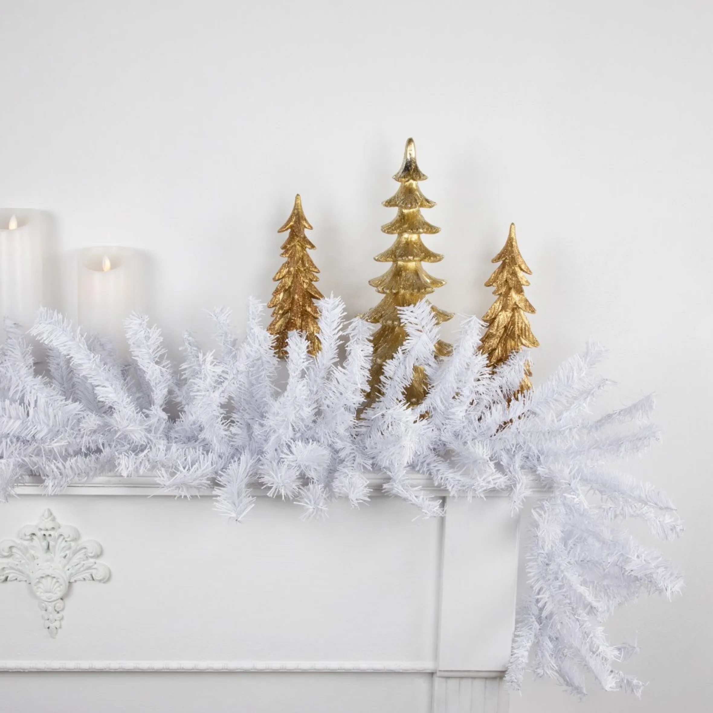 9' X 14" White Canadian Pine Artificial Christmas Garland, Unlit