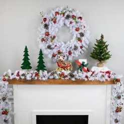9' X 10" White Canadian Pine Artificial Christmas Garland, Unlit