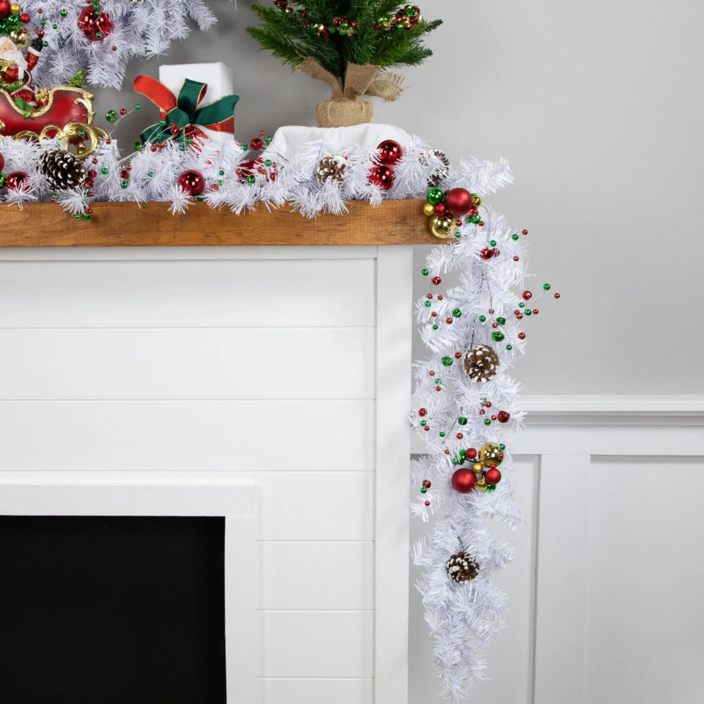 9' X 10" White Canadian Pine Artificial Christmas Garland, Unlit