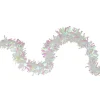 50' X 4" White Iridescent Wide Cut Tinsel Christmas Garland - Unlit