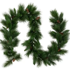 9' X 14" White Valley Pine With Pine Cones Artificial Christmas Garland - Unlit