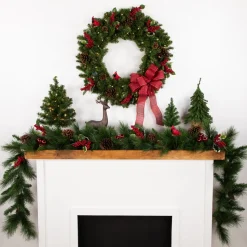 9' X 14" White Valley Pine With Pine Cones Artificial Christmas Garland - Unlit