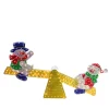 48" Yellow And Red Pre-Lit Holographic Snowmen On See Saw Outdoor Christmas Decor