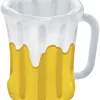 27" Yellow And White Solid Inflatable Beer Mug Cooler