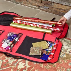 Zip-Up Wrapping Paper Christmas Storage Organizer Bag